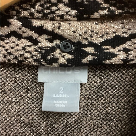 Chico's cream Python Print Tie Neck Sweater size 12 (3600) - Picture 5 of 10